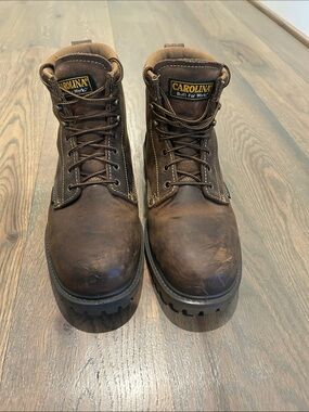 Carolina Men's Brown Work Boots - Durable Lace-Up Safety Boots